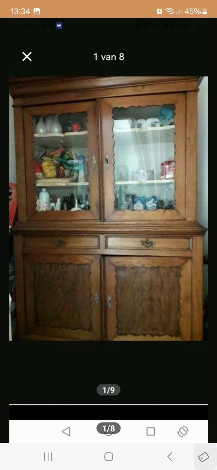 Oude buffetkast, Huis en Inrichting, Ophalen, Gebruikt, 100 tot 150 cm, 200 cm of meer
