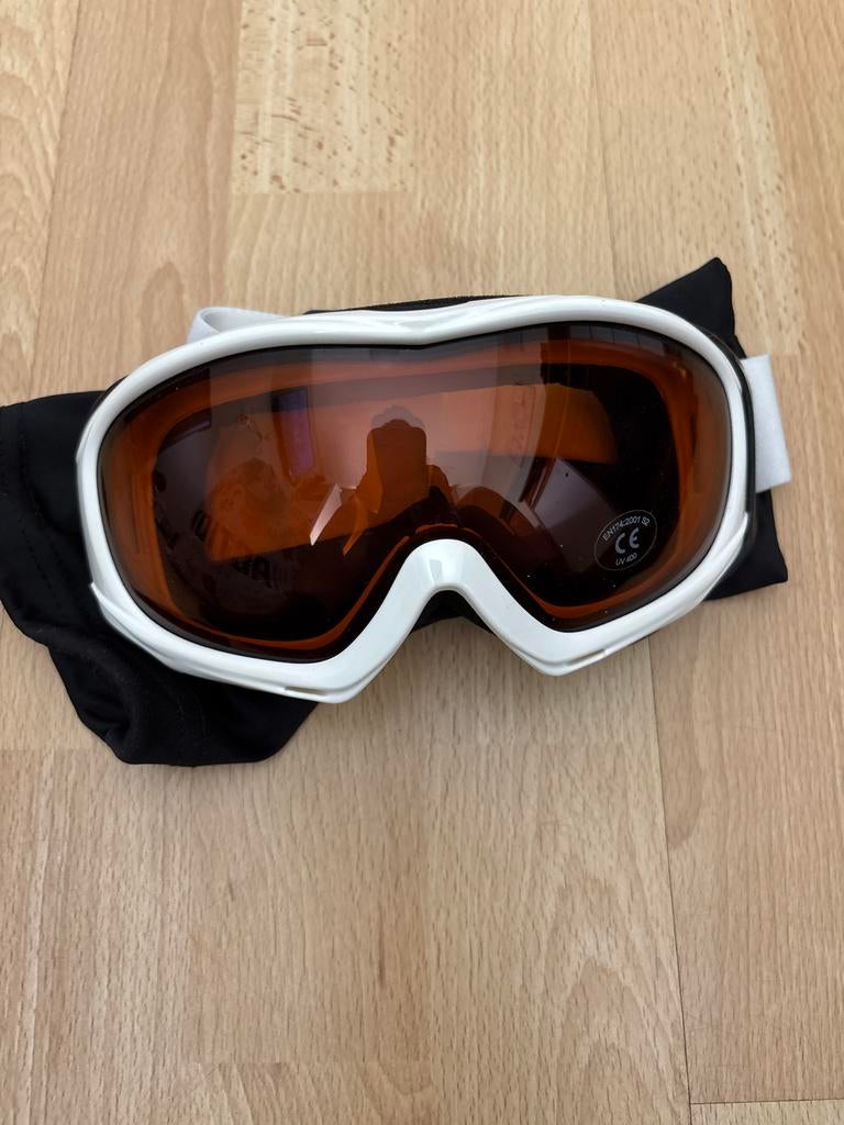 Ski-bril wit met oranje lens, Overige merken, Overige typen, Ophalen of Verzenden, Zo goed als nieuw