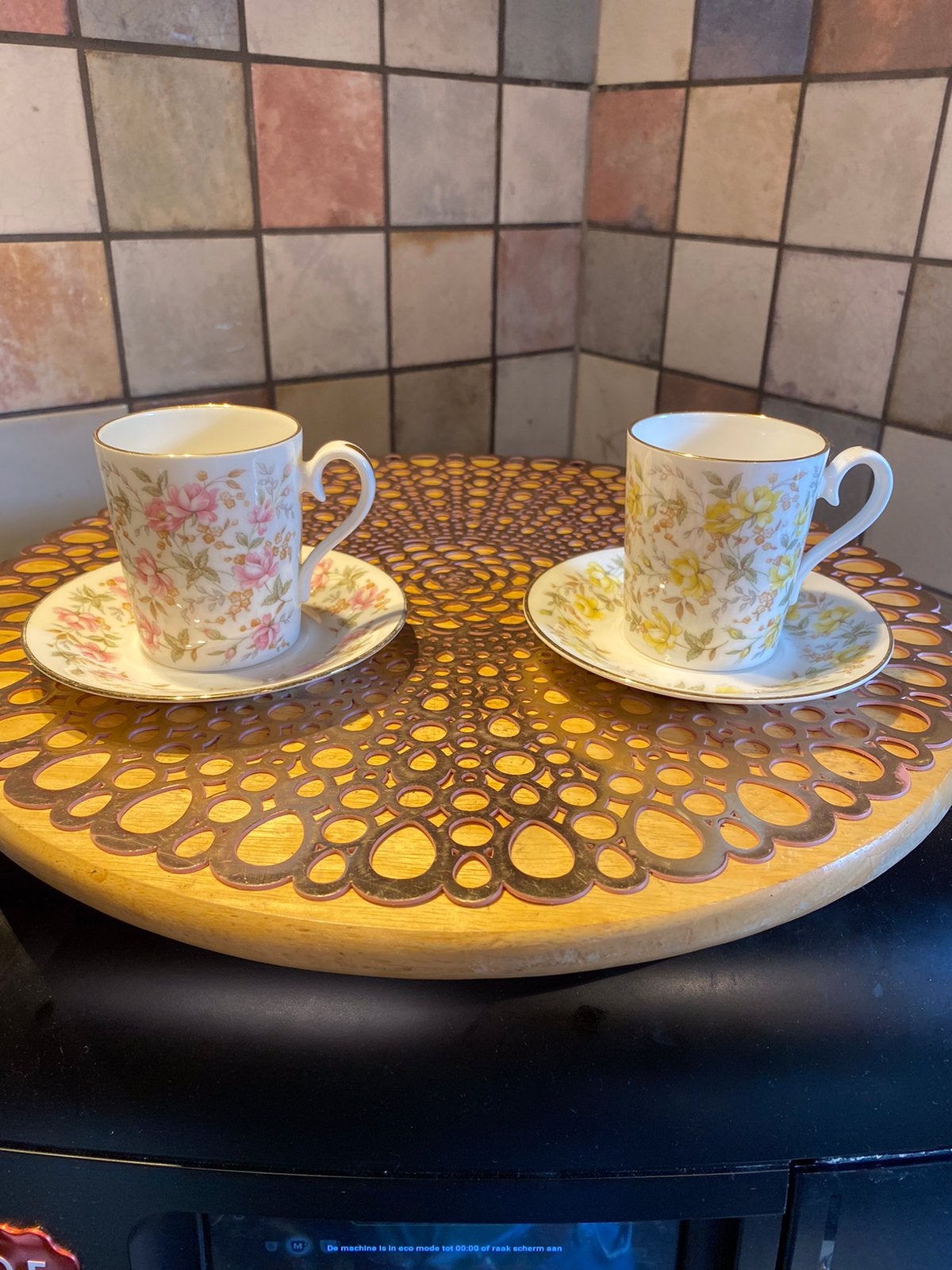 Royal Albert,Pink Brocante,Yellow Ribbon,2 kop en schotel, Ophalen of Verzenden