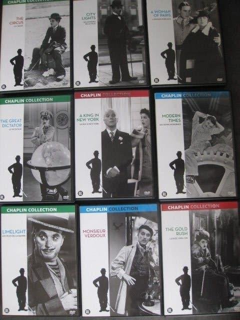THE CHARLIE CHAPLIN COLLECTION - 9 FILMS zie de foto's, Alle leeftijden, Ophalen, 1940 tot 1960, Zo goed als nieuw
