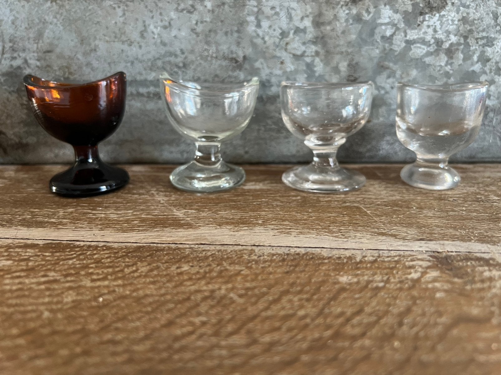 4x OUDE OOGBADJES VAN GLAS, Ophalen of Verzenden