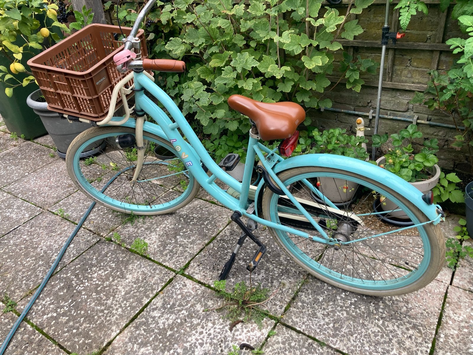 meidenfiets met krat en versnellingen, Fietsen en Brommers, Terugtraprem, Gebruikt, Versnellingen, Ophalen