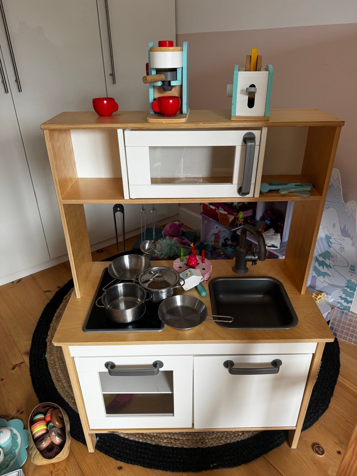 Houten kinder keuken ikea met accessoires, Kinderen en Baby's, Speelgoed | Educatief en Creatief, Ophalen, Gebruikt, Knutselen