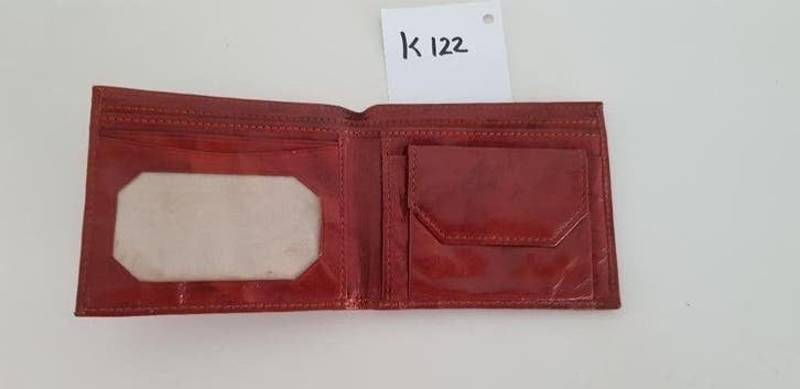 K122 portemonnee bruin kunstleder als nieuw, Sieraden, Tassen en Uiterlijk, Ophalen of Verzenden, -, -, -