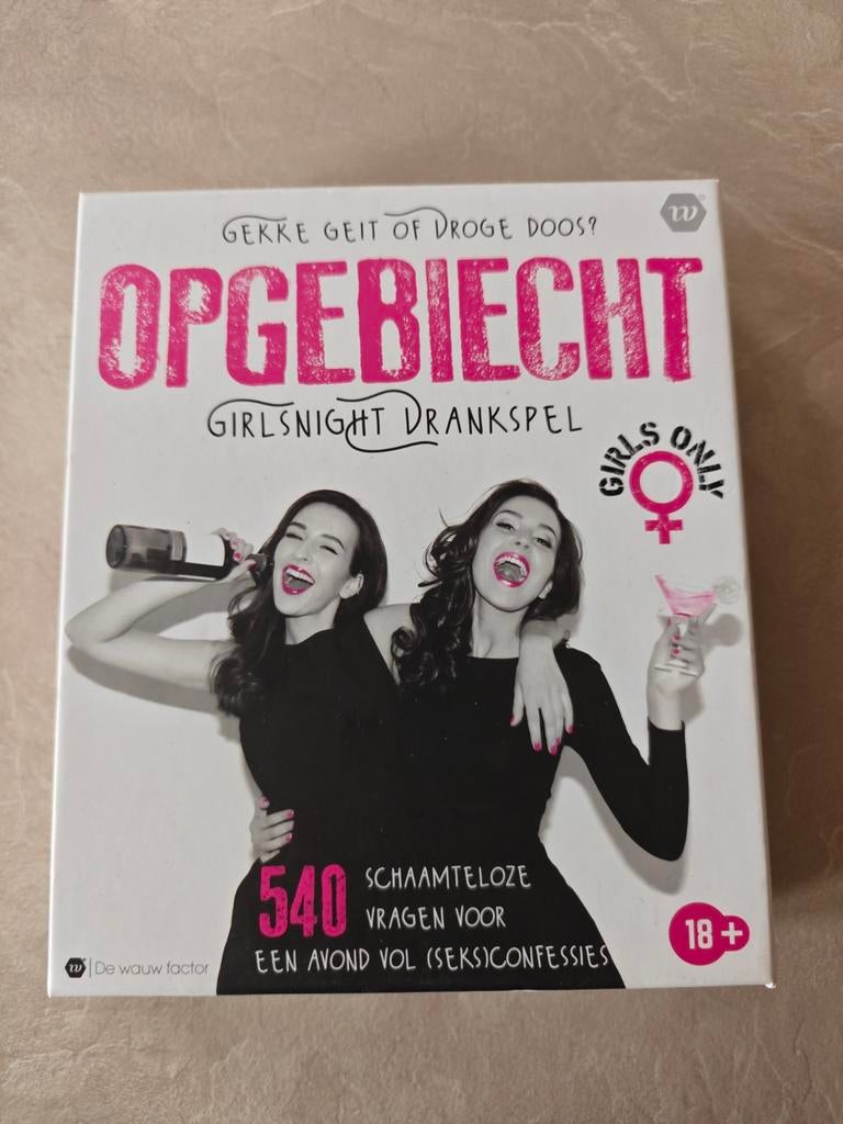Opgebiecht Girlsnight Drankspel 18+ (Nieuwstaat), Vijf spelers of meer, Ophalen of Verzenden, Zo goed als nieuw, De Wouw Factor