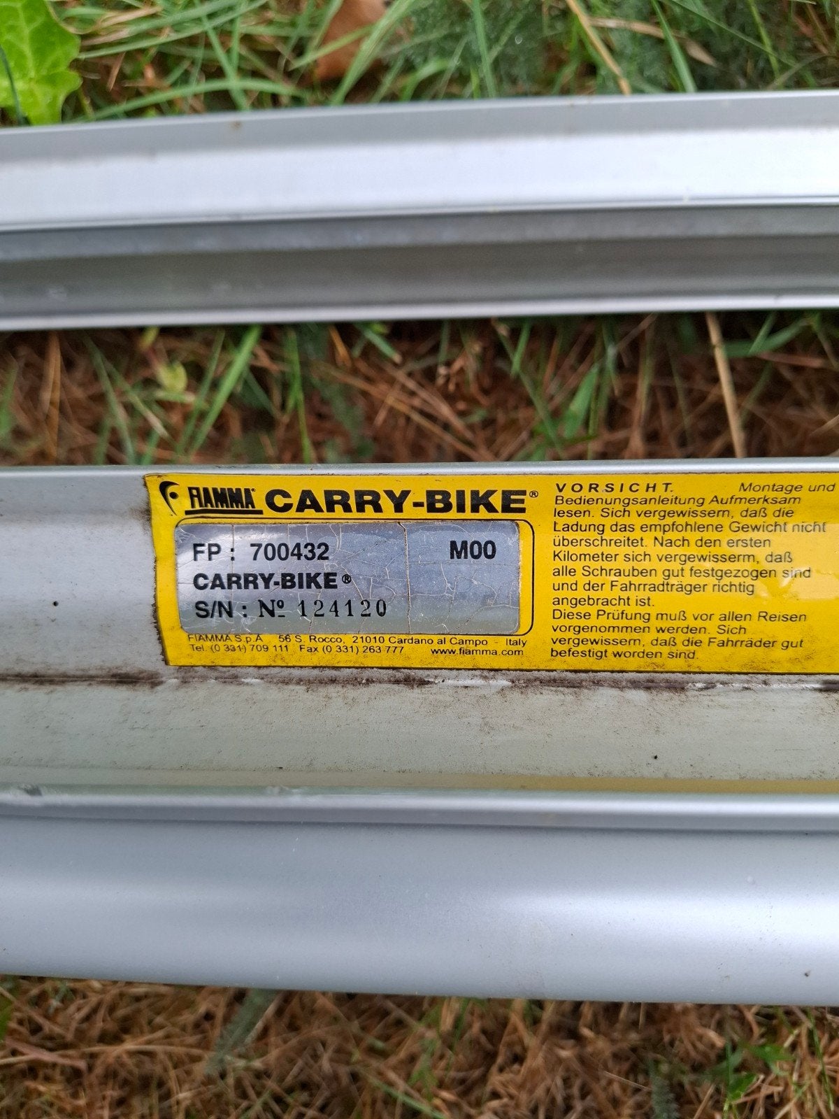 Fiamm Carry-Bike fietsendrager voor caravan, Caravans en Kamperen, Ophalen, Gebruikt