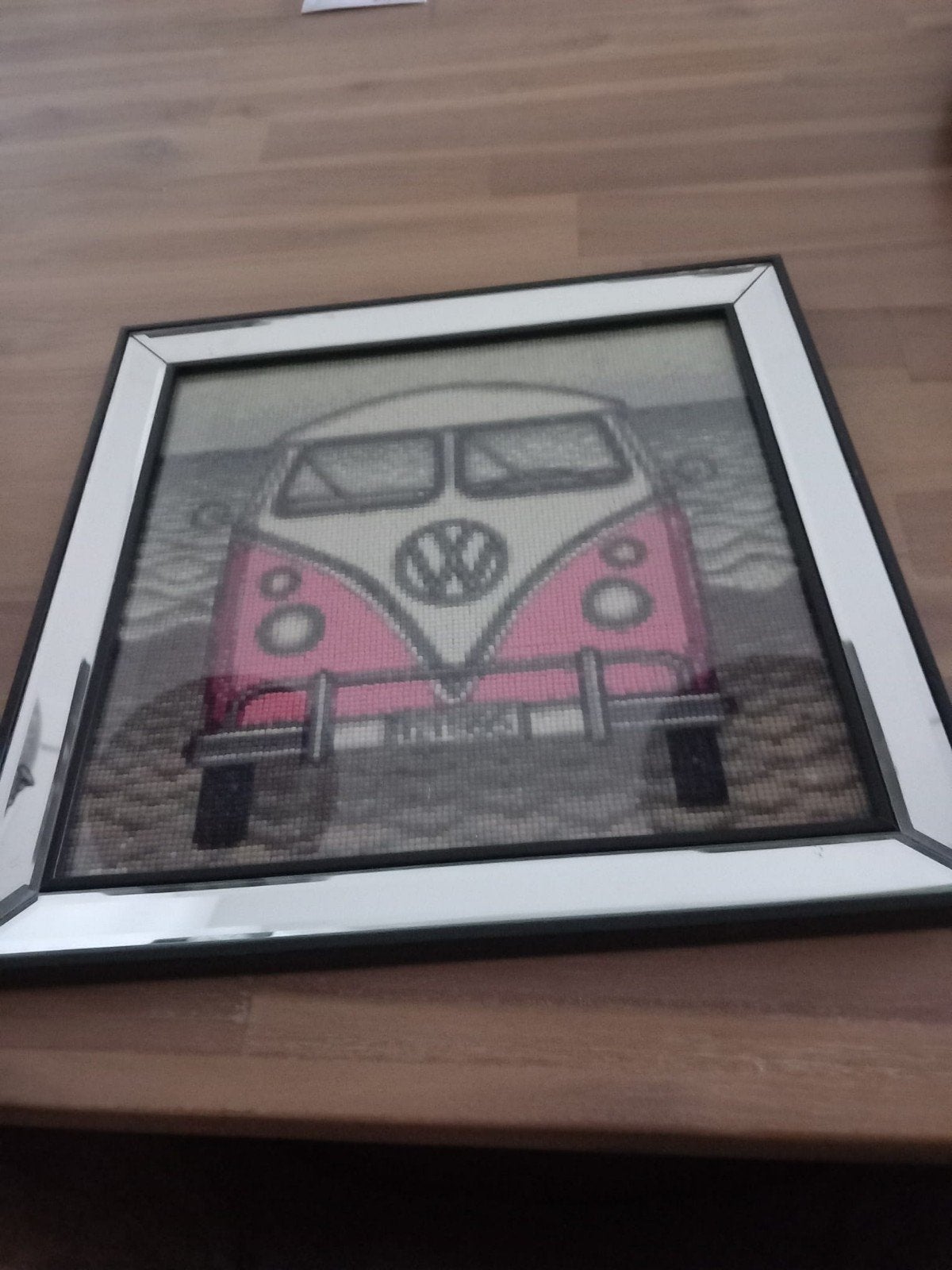Uniek handgemaakt VW Busje kunstwerk met glitters!, Ophalen of Verzenden, Nieuw, Overige onderwerpen