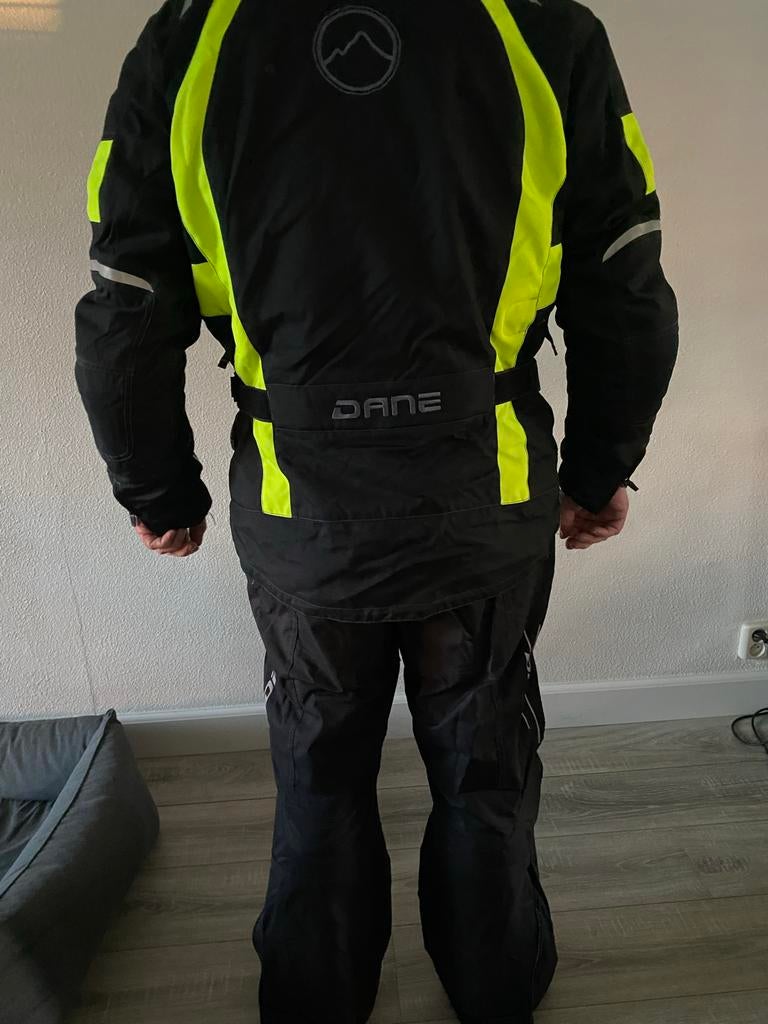 DANE Gore-Tex Motorpak - Zwart/Neon Geel, Ophalen of Verzenden, Tweedehands, Heren, Combipak
