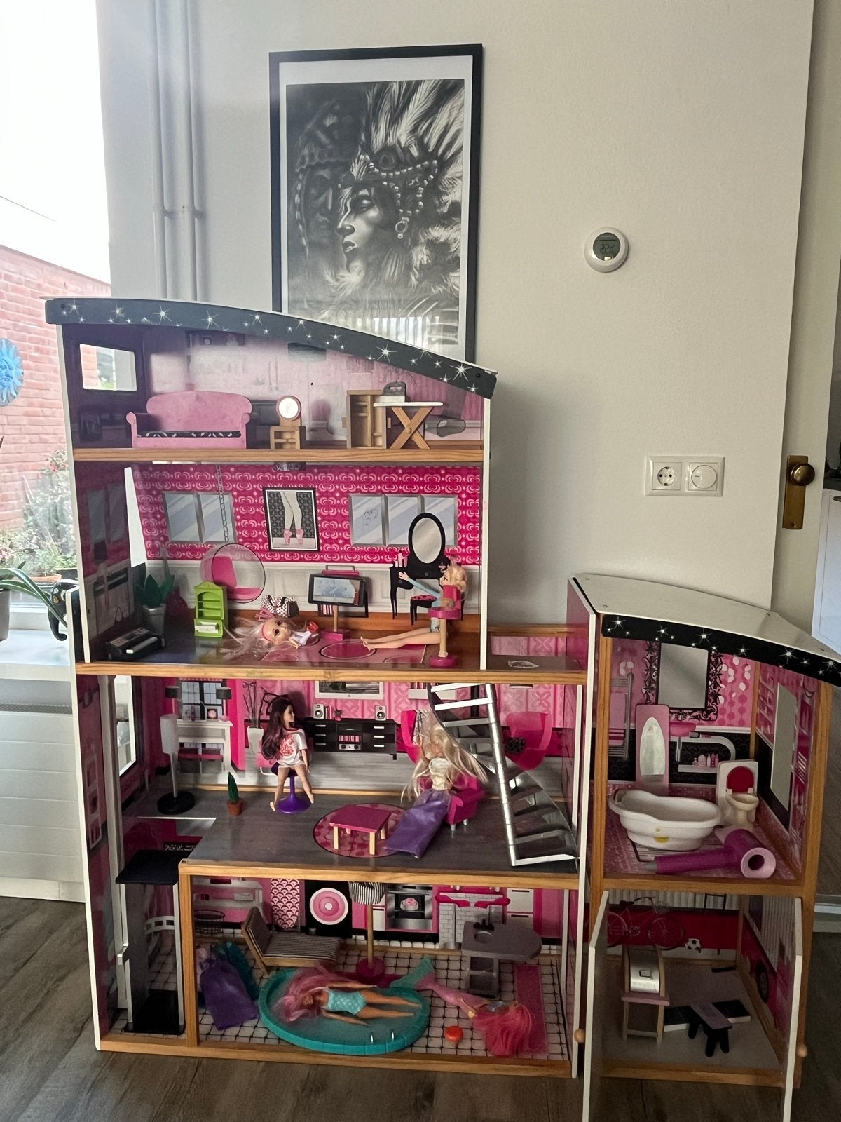 Groot Barbie Droomhuis met Meubels en Poppen