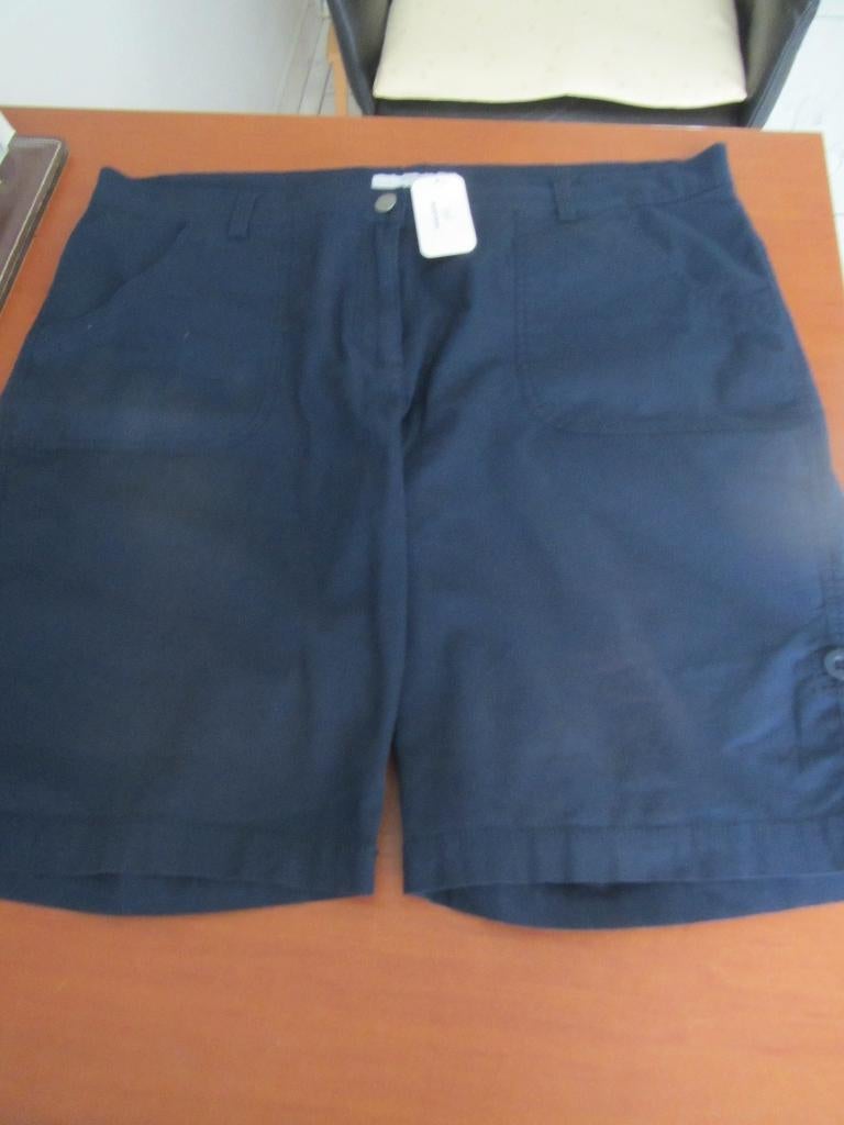Katoenen dames korte broek 46-48, Kort, Blauw, Maat 46/48 (XL) of groter, Nieuw
