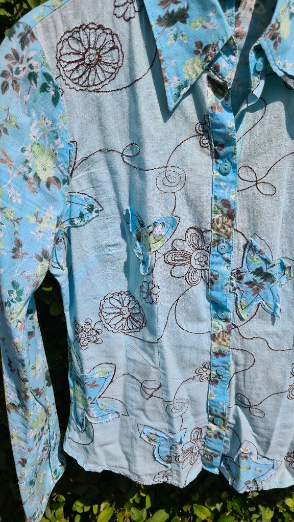 Damesblouse Miss Etam maat 38 gebloemd/geborduurd, Miss Etam, Ophalen of Verzenden, Gedragen, Maat 38/40 (M)