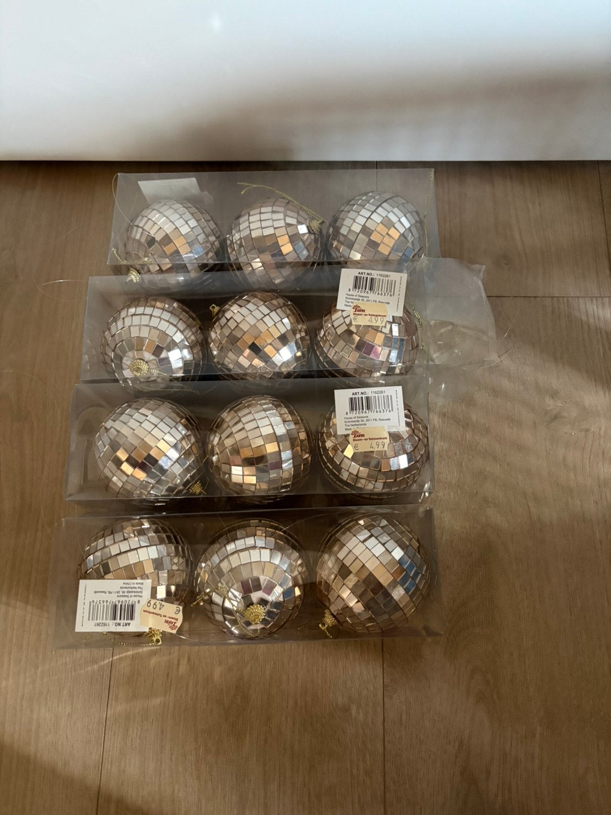 Champagne discoballen 8cm - 4 sets van 3 - €2,50 per set, Ophalen of Verzenden, Zo goed als nieuw