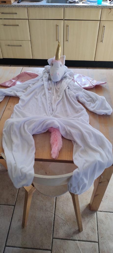 Onesie verkleed pak maak 140 eenhoorn, unicorn, Ophalen of Verzenden, Gebruikt, 134 t/m 140, Meisje