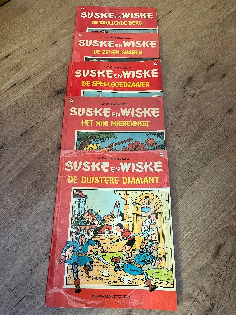 5 x oude suske en wiske (geplastificeerde), Meerdere stripboeken, Ophalen of Verzenden, Gelezen, Willy Vandersteen
