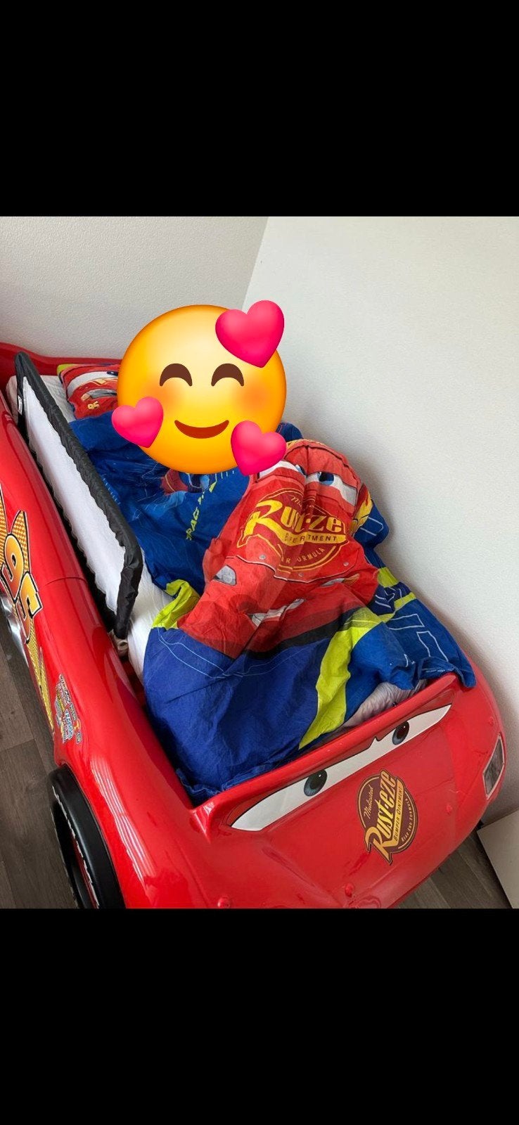 Cars Kinderbed Bliksem McQueen - 225x135 cm, Ophalen, Lattenbodem, 180 cm of meer, 100 cm of meer