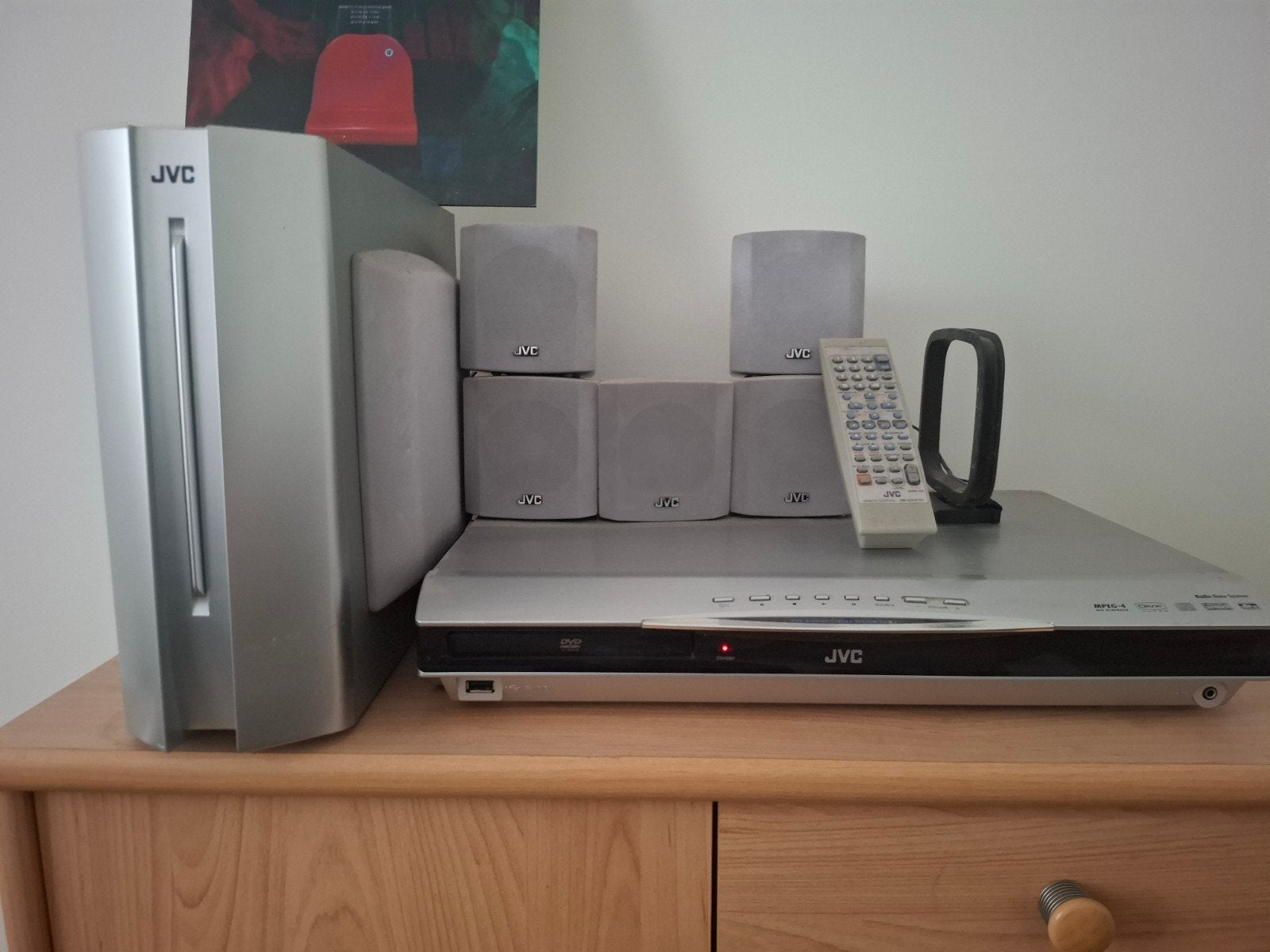 JVC Stereo Home Cinema Systeem met DVD 5.1 Surround, Audio, Tv en Foto, Home Cinema-sets, Gebruikt, JVC, Ophalen of Verzenden