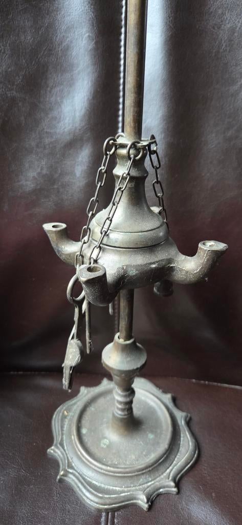 Florentijnse of Walvis olielamp, Antiek en Kunst, Ophalen of Verzenden, Koper of Brons