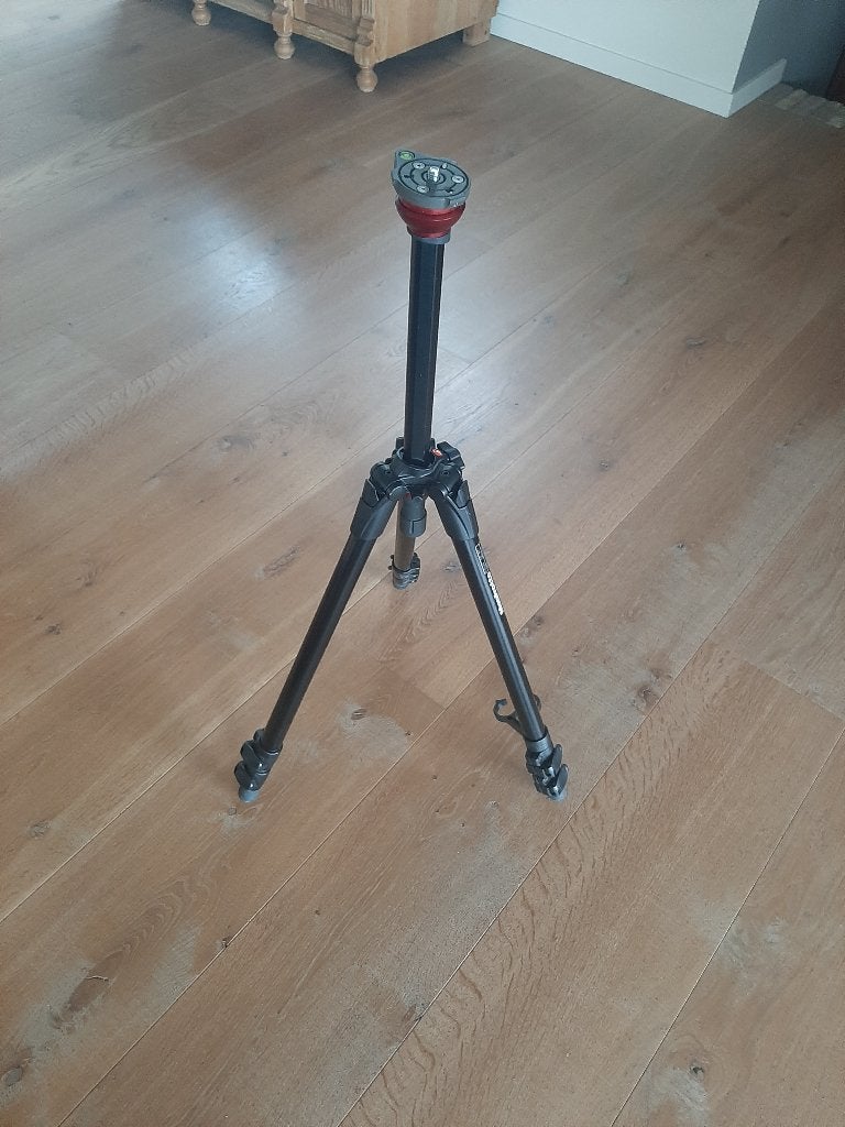 Manfrotto 755XB MDeVe mini video statief met 700RC2 videokop, Zo goed als nieuw, 150 tot 175 cm, Snelkoppelingsplaat, Manfrotto