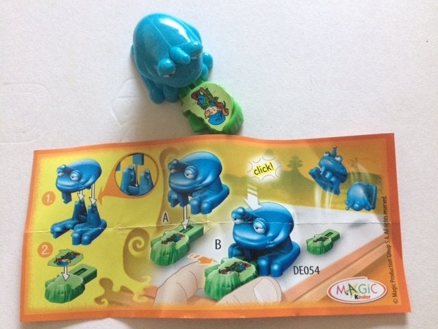 DE054 rare kikker uit ferrero surprise eieren, Verzamelen, Verrassingseieren, Ophalen of Verzenden, Zo goed als nieuw, Hardplasticfiguren