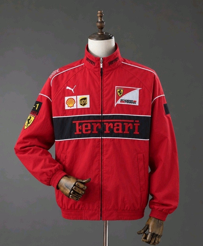 F1 Ferrari Retro Racing Full-Zip Jas - Rood, Kleding | Heren, Ferrari, Nieuw, Overige maten, Ophalen of Verzenden
