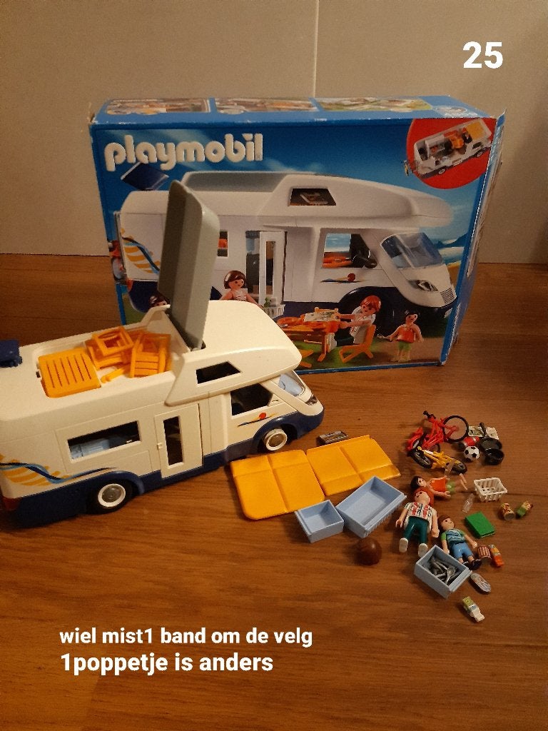 4859 Playmobil camper (met doos), Gebruikt, Complete set, Voertuig, Ophalen of Verzenden