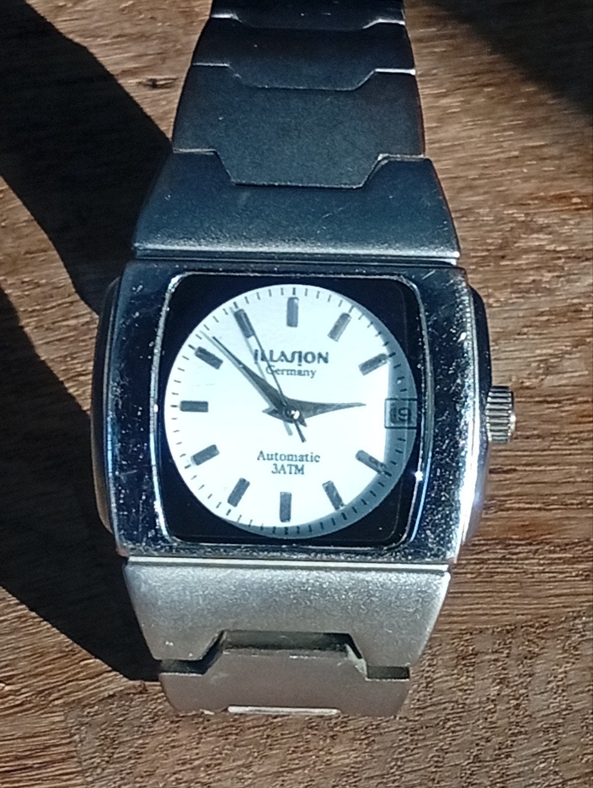 Vintage Illasion Germany Automatisch Horloge  Rvs, Ophalen of Verzenden, Gebruikt, Staal, Overige merken