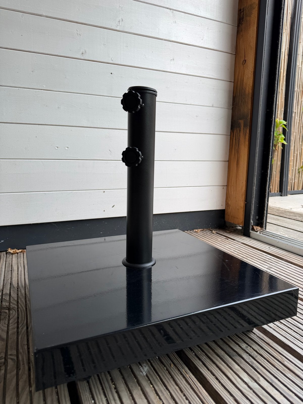 Gamma parasolvoet met wieltjes 25 kg 45x45 cm zwart, Tuin en Terras, Parasols, Ophalen, Nieuw, Minder dan 1 meter, Parasolvoet