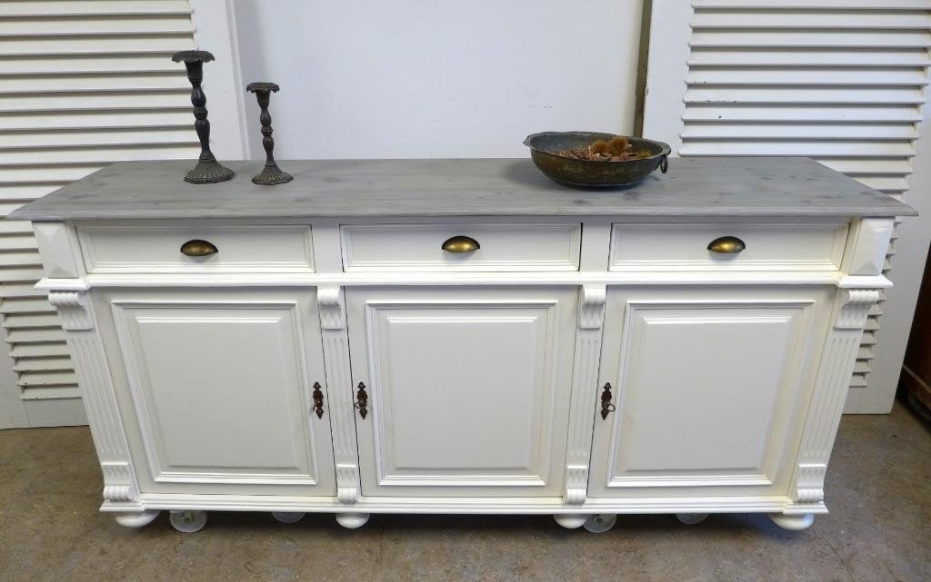Grijs wit dressoir, Huis en Inrichting, Kasten | Dressoirs, Ophalen