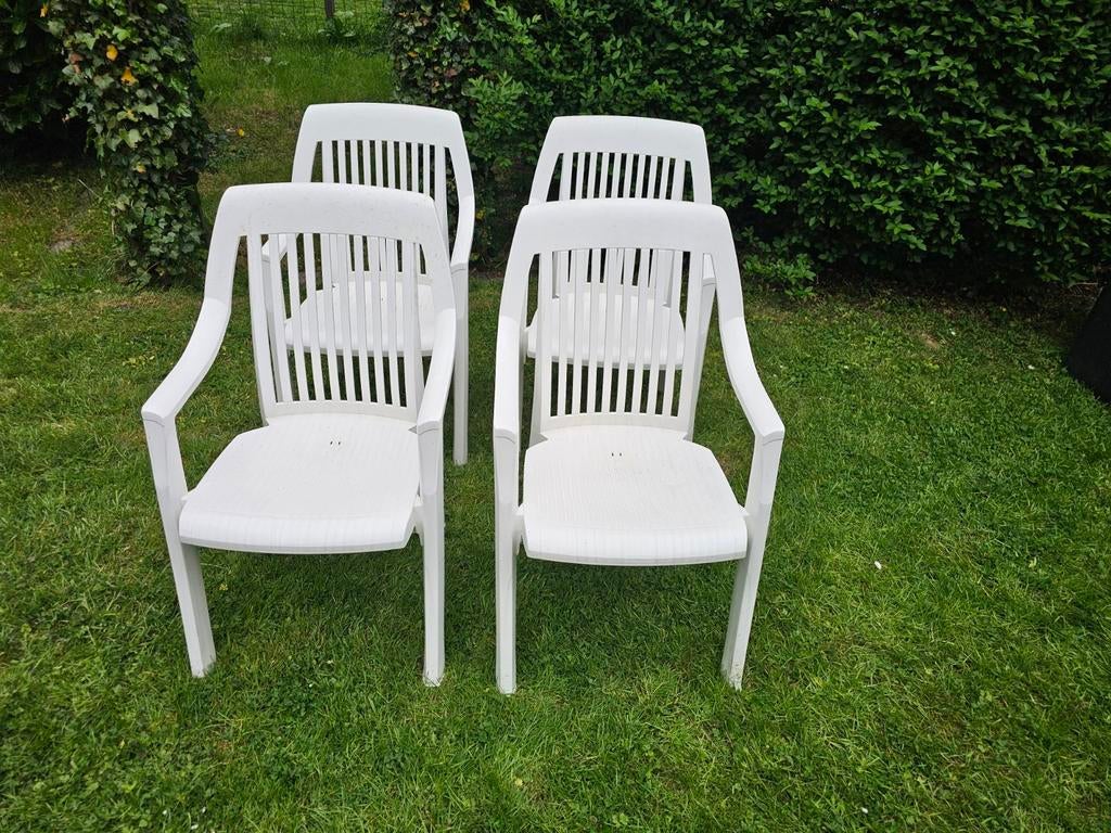 Hartman tuinstoelen 4 stuks, Ophalen, Gebruikt, Kunststof, Stapelbaar