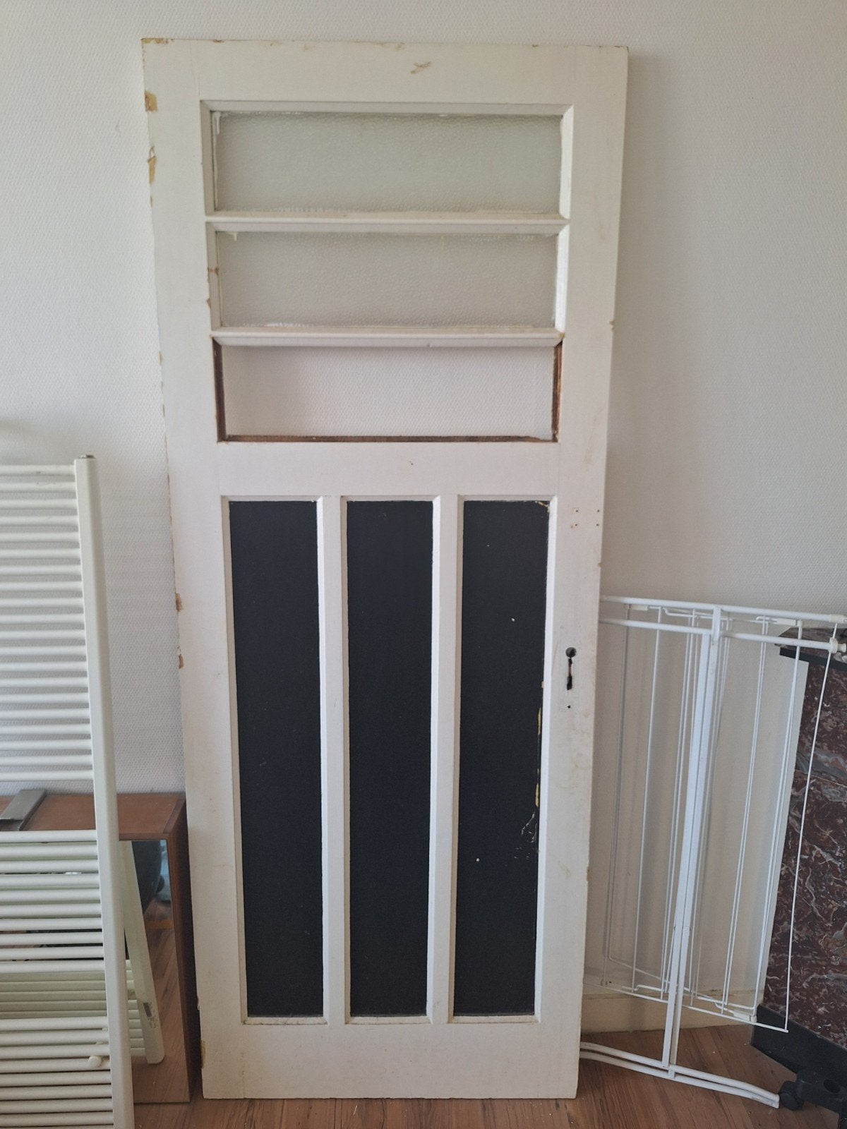 Jaren '30 Paneeldeur met Glas - 82x208, Doe-het-zelf en Verbouw, Deuren en Horren, Gebruikt, Binnendeur, Ophalen of Verzenden
