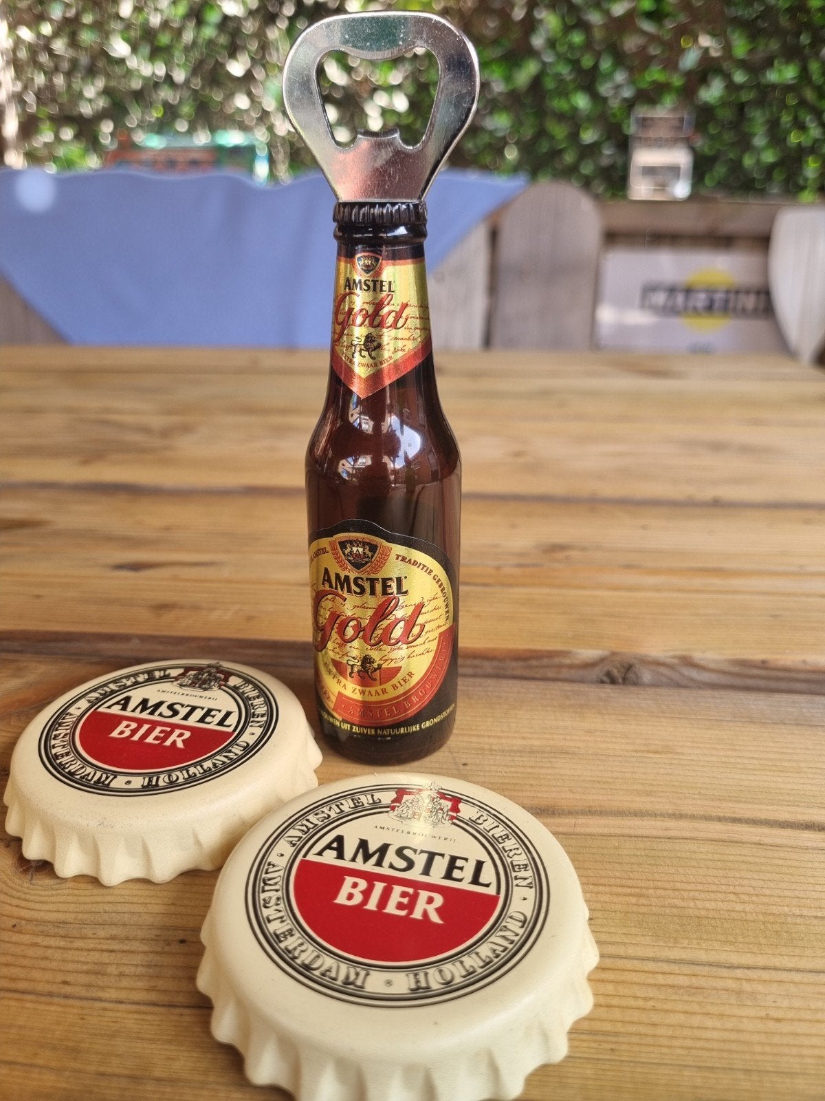 Amstel Gold flesopener - Uniek en decoratief, Ophalen of Verzenden, Zo goed als nieuw