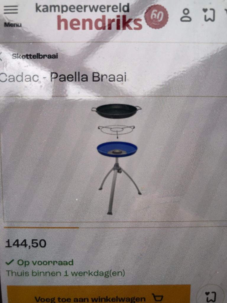 CADAC-Skottel braai + Paella Pan, Ophalen, Zo goed als nieuw, CADAC