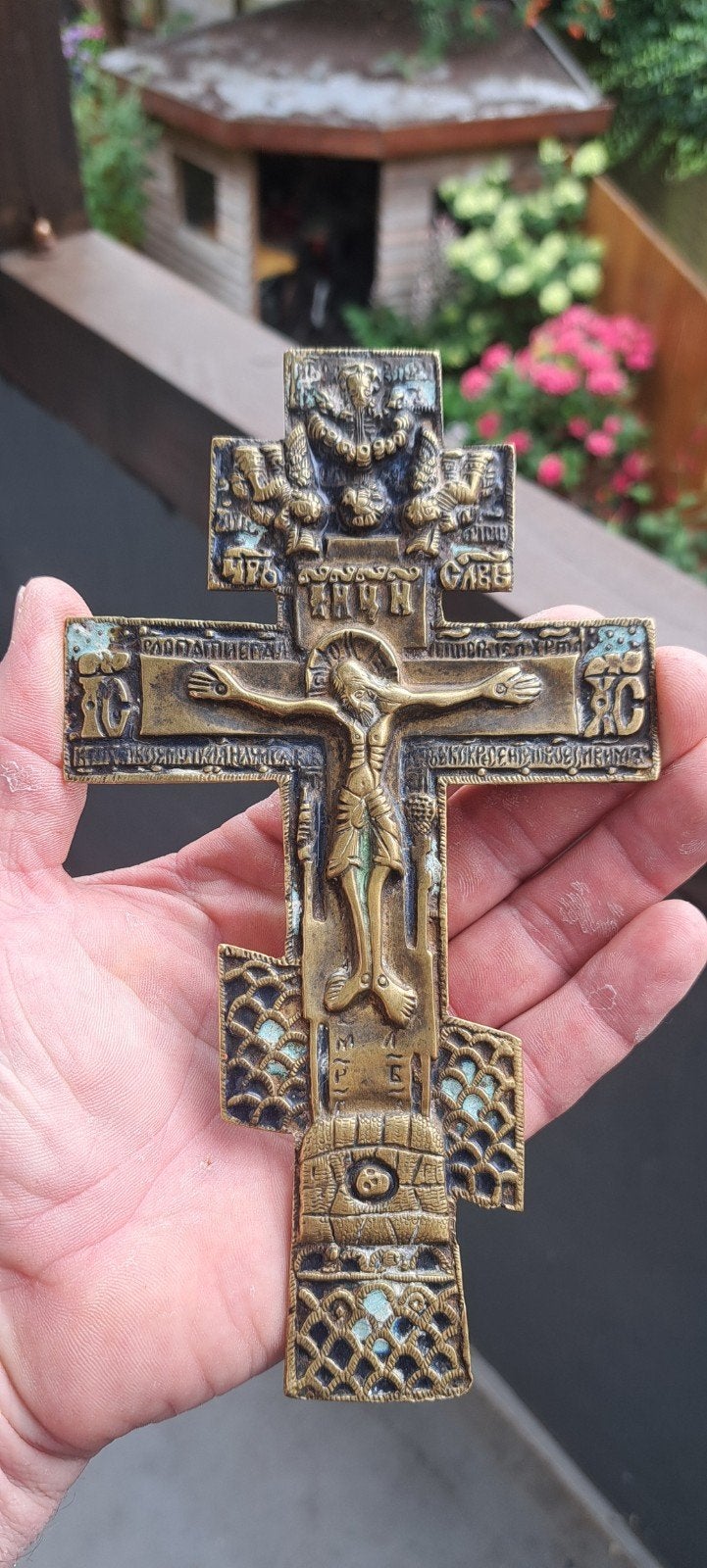 Russische bronzen kruis , bodemvondst, Ophalen of Verzenden