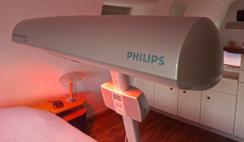 Philips Inklapbare zonnehemel mét infrarood!, Witgoed en Apparatuur, Zonnebanken en Gezichtsbruiners, Ophalen, Zo goed als nieuw