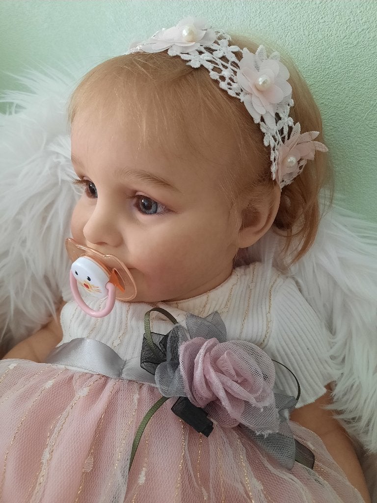 Reborn toddler Zoe, Ophalen of Verzenden, Zo goed als nieuw, Pop, Levensecht of Reborn