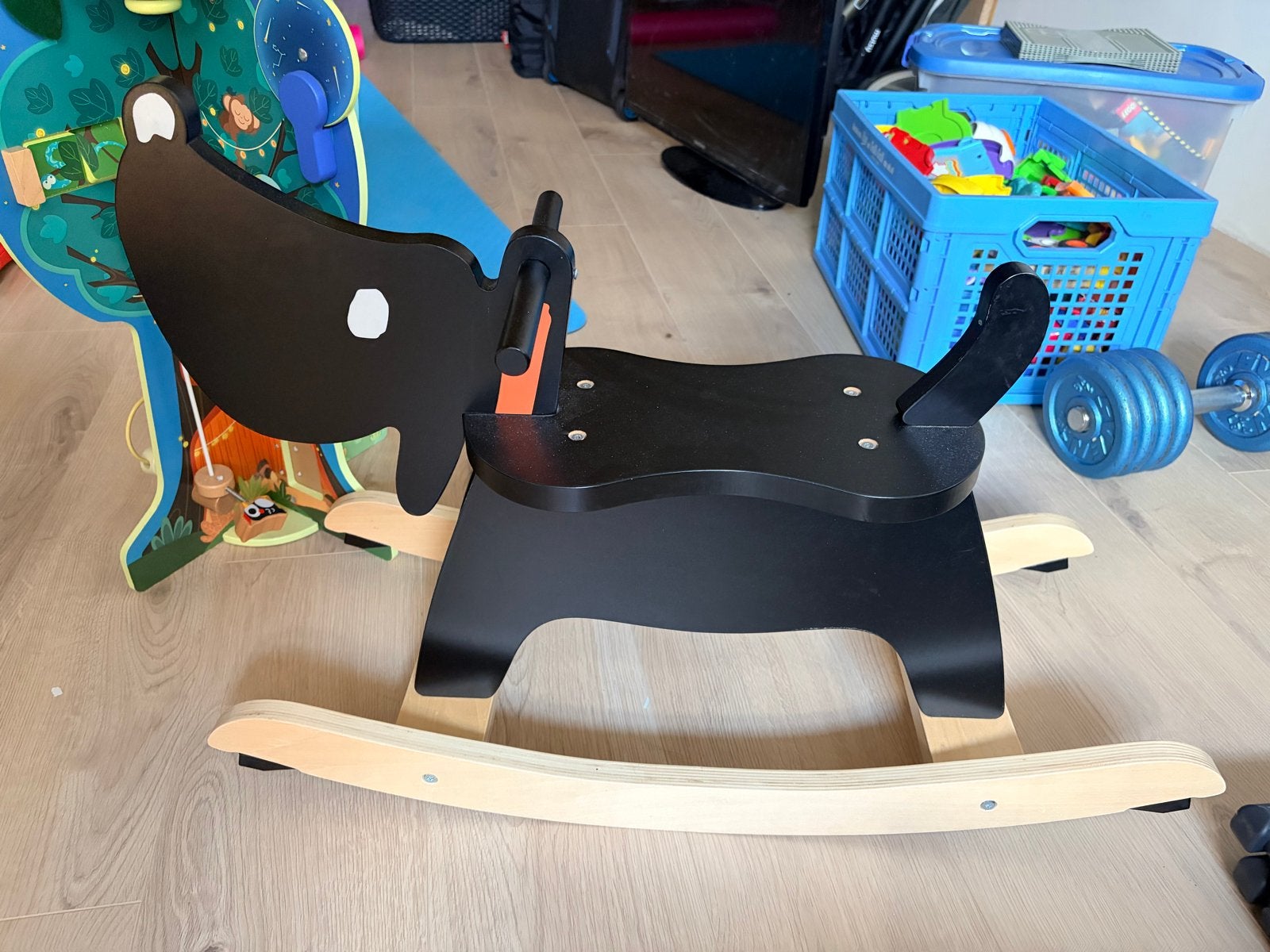 Houten hobbelhond takkie - Zo goed als nieuw, Ophalen, Zo goed als nieuw, Jongen of Meisje
