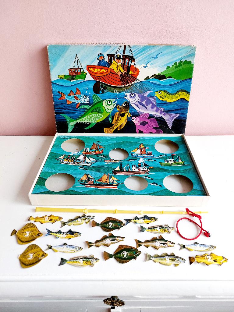 Vintage Papita Visspel/Hengelspel - spel vissen jaren 60, Een of twee spelers, Ophalen of Verzenden, Gebruikt, Papita