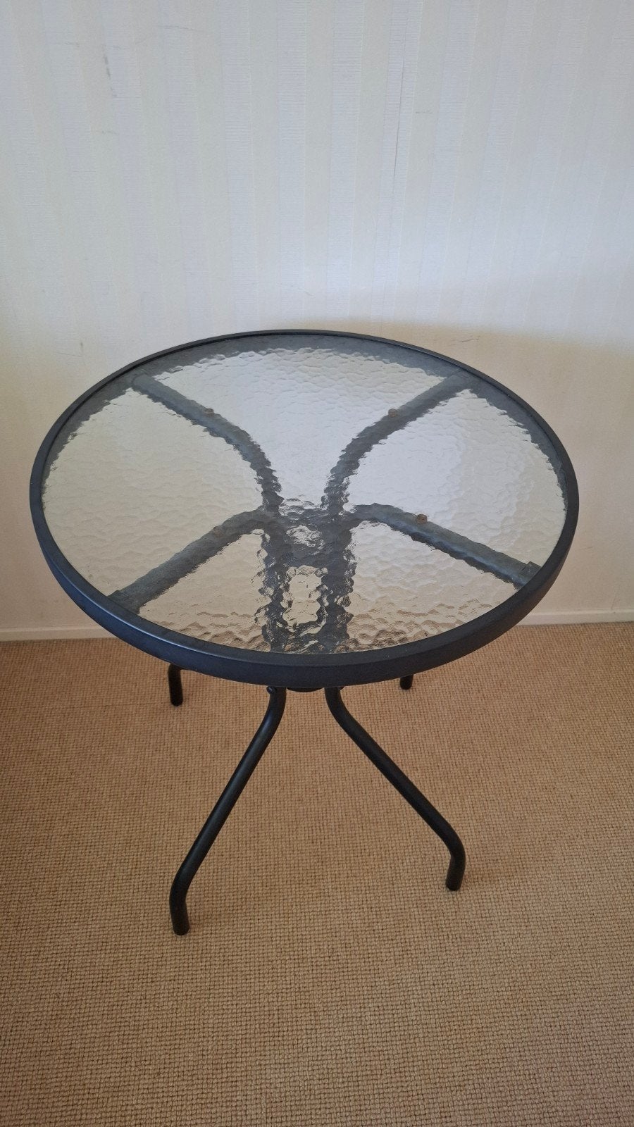 Terras of balcon tafel., Ophalen, Rond, Metaal of Aluminium, 60 cm of meer