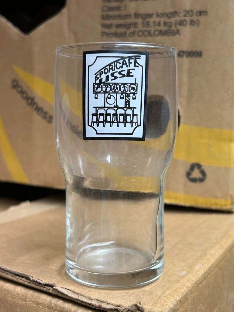 Amstel glas (klein) dubbeldruk, Ophalen, Zo goed als nieuw, Glas of Glazen, Amstel
