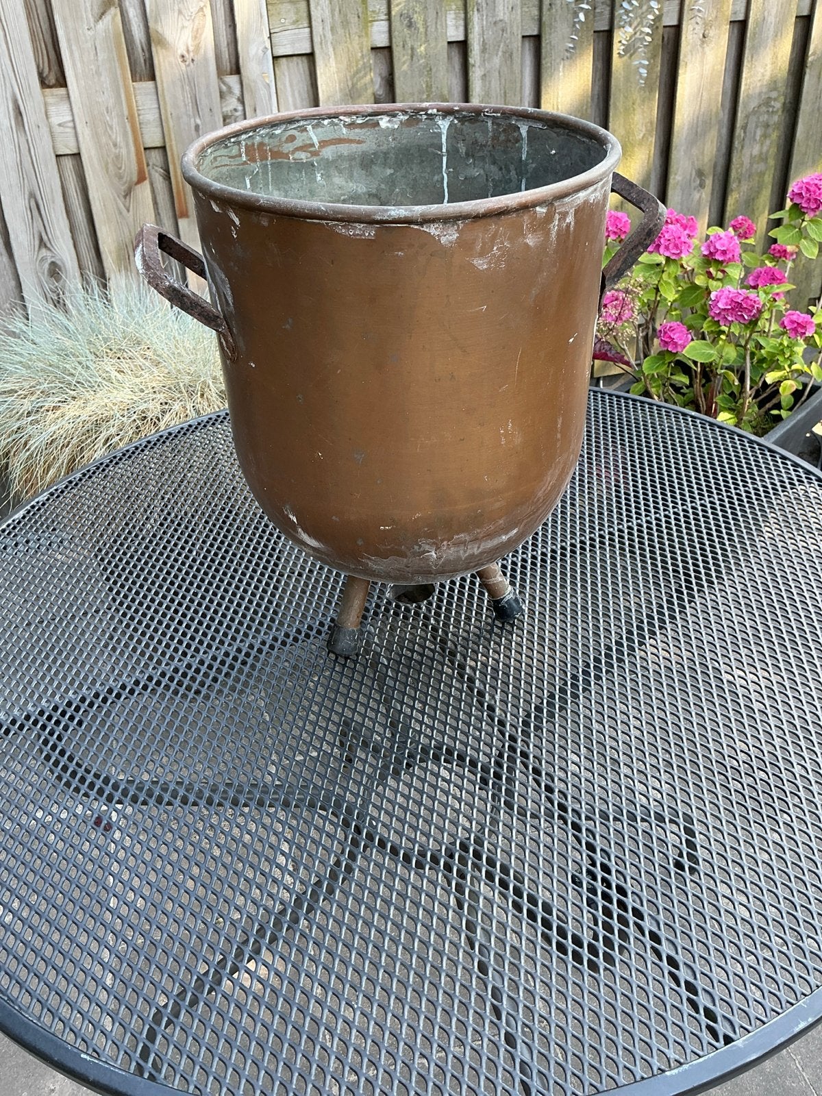 Antieke Koperen Ketel op Poten - Decoratieve Blikvanger, Ophalen, Koper