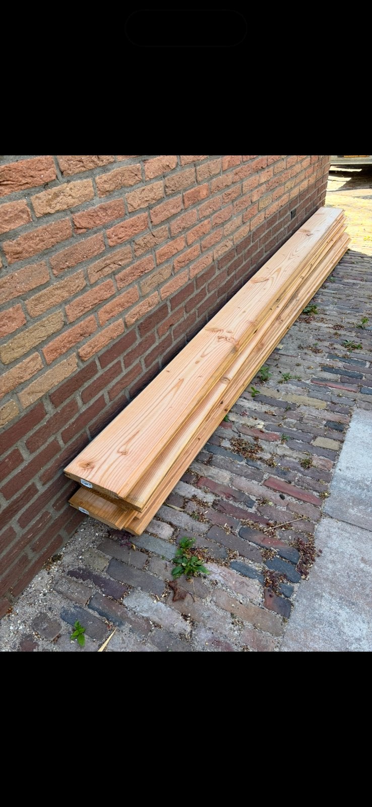 Geschaafde Blokhutprofiel douglas planken, Tuin en Terras, Ophalen, Zo goed als nieuw, 250 cm of meer, Planken