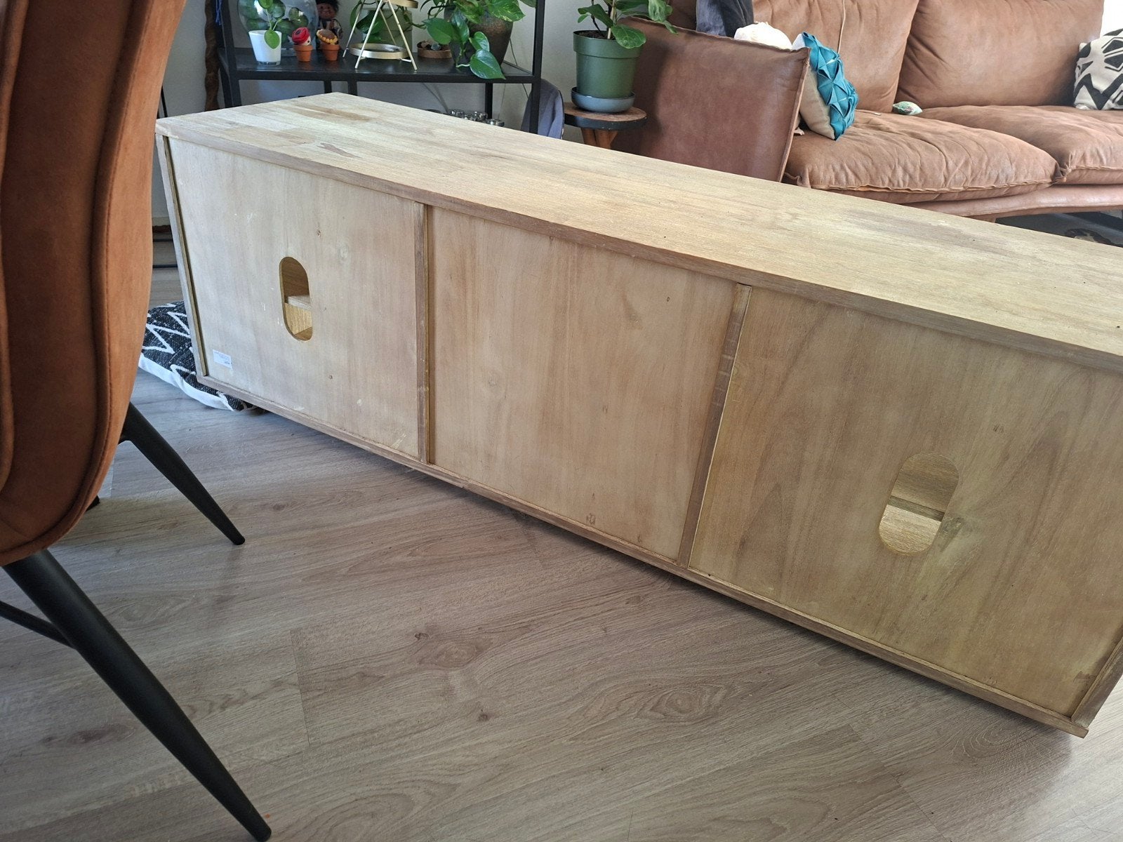 Foto 3 van Houten TV-meubel met opbergruimte