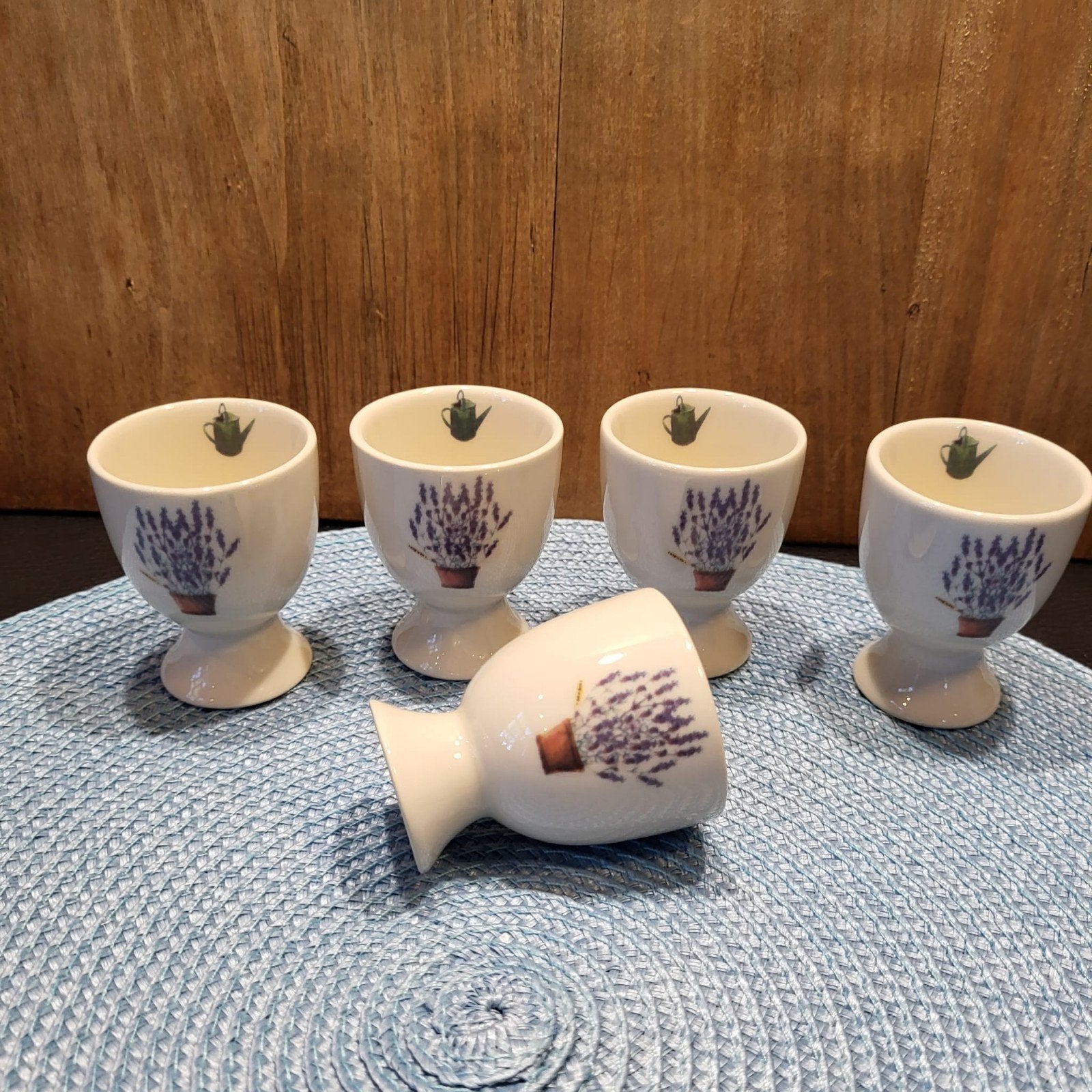 Jet by Ter Steege Lavendel Eierdopjes - Set van 5, Gebruikt, Keramiek, Overige typen, Ophalen of Verzenden