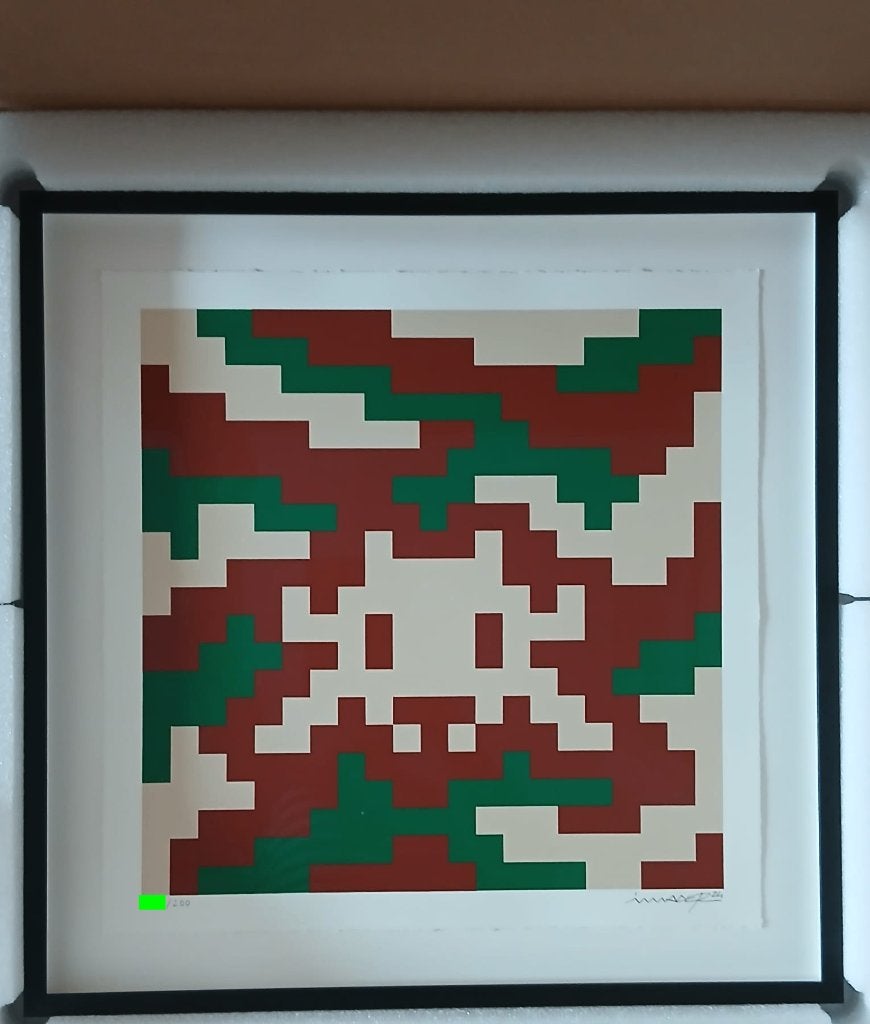 Invader zeefdruk ed. van 200, Antiek en Kunst, Kunst | Litho's en Zeefdrukken, Ingelijst, Zeefdruk, Overige onderwerpen, Ophalen of Verzenden