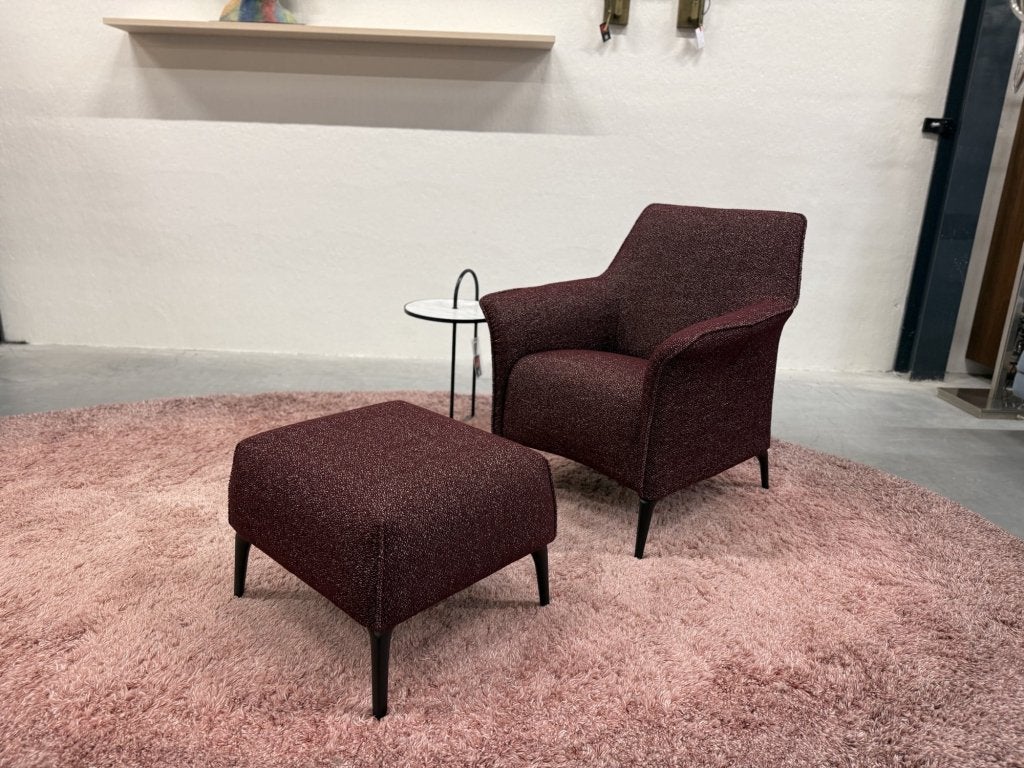 Nieuw Leolux Mayuro Fauteuil met poef Design stoel stof, Leolux, Info@leolux.nl, Nieuw, 75 tot 100 cm