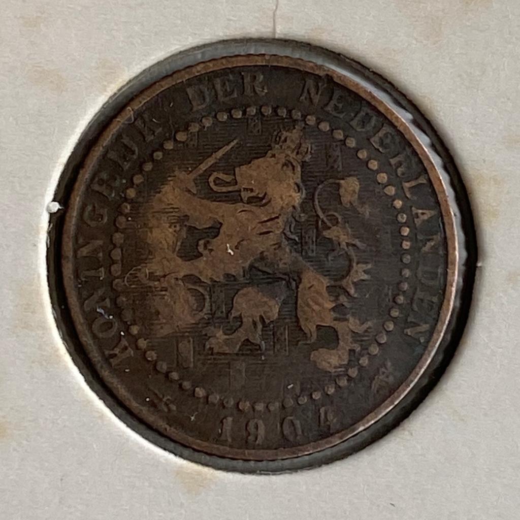 1 Cent uit 1904 van Wilhelmina, Verzenden, Koningin Wilhelmina, 1 cent, Losse munt