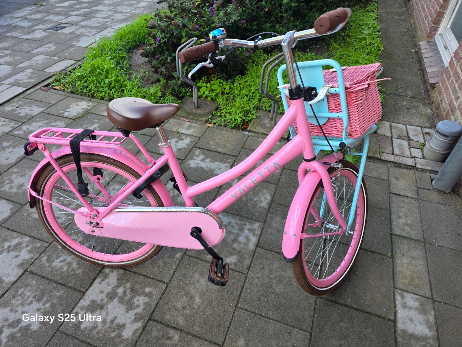 Valetta meisjesfiets 22 inch - Roze met mand, Terugtraprem, Gebruikt, Minder dan 47 cm, Ophalen