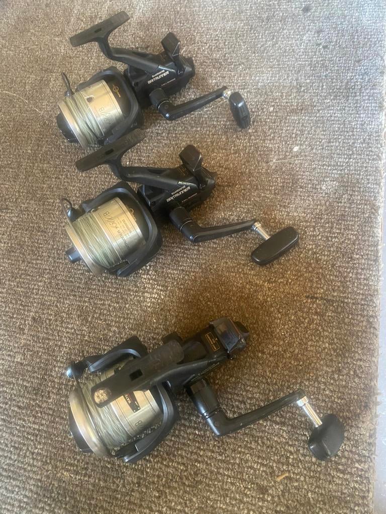 3x shimano 4500B met nieuwe lijn, Ophalen of Verzenden, Gebruikt, Molen