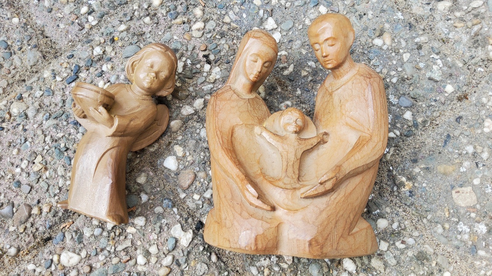Oude retro Kerstgroep Kindje Jezus Maria Jozef en Engeltje., Diversen, Ophalen of Verzenden
