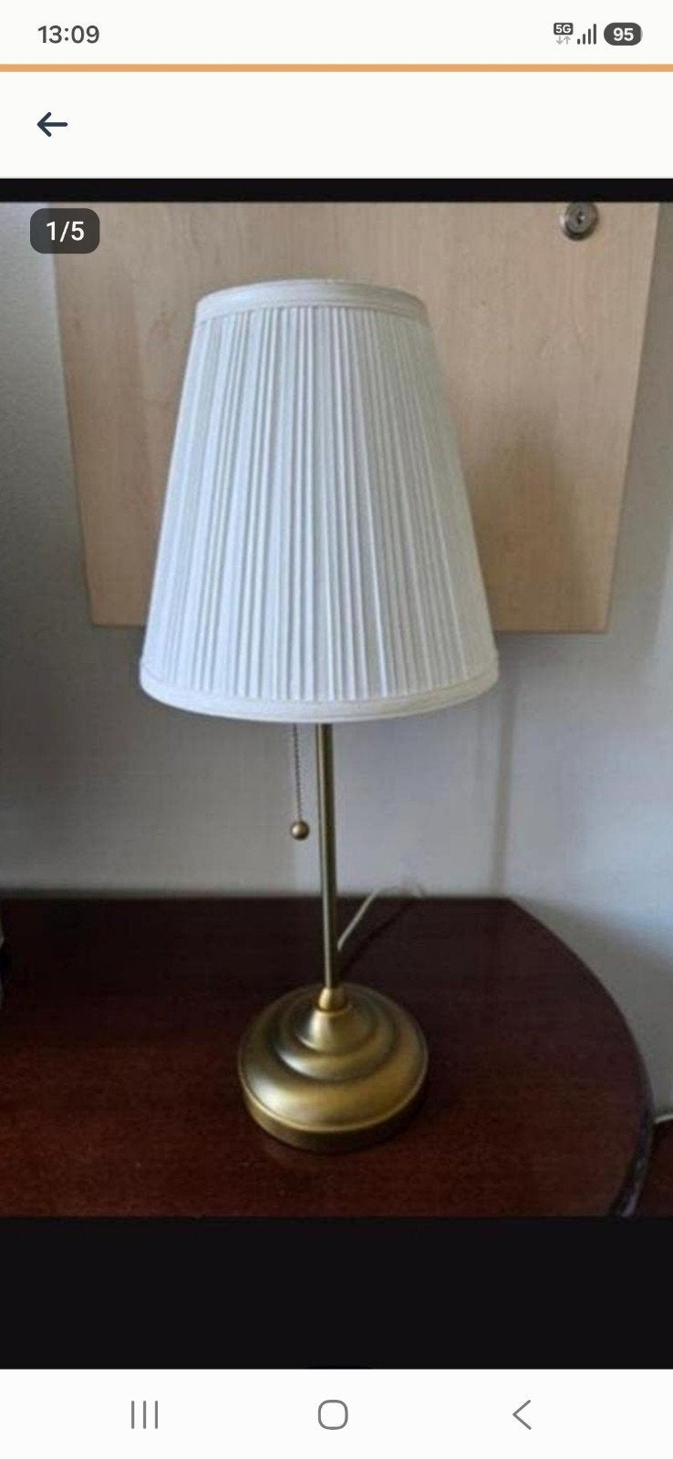 Schemerlampje, Goud, Zo goed als nieuw, Met schakelaar, IKEA